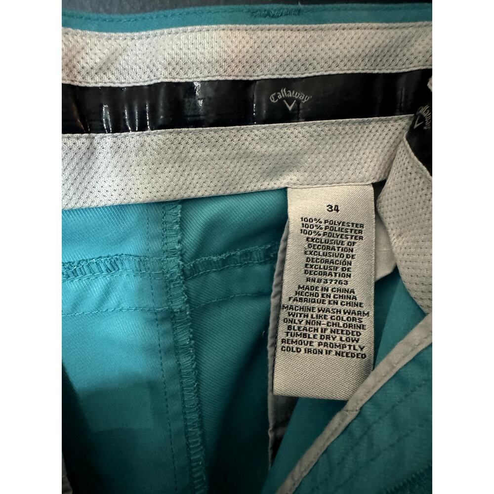Callaway V Mens Flat Front Teal Blue 5-Pocket Golf Short Pant NWOT - Size 34W - Picture 10 of 12